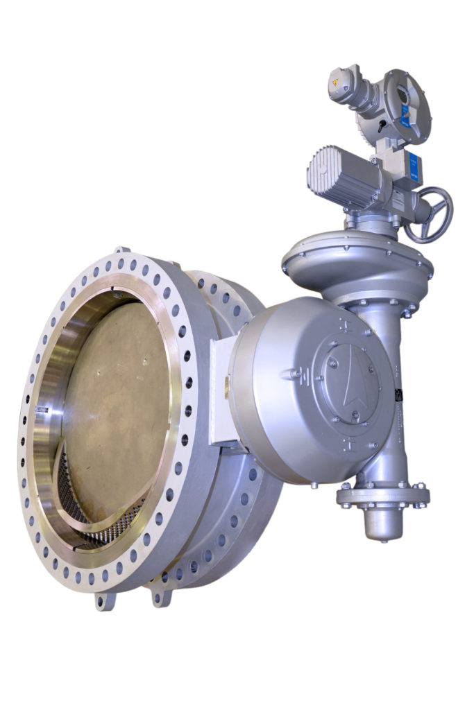 Variable speed actuation for a large butterfly valve