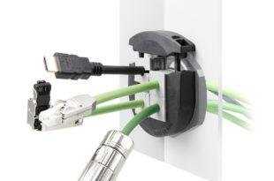 Waterproof gland takes cables with and without connectors
