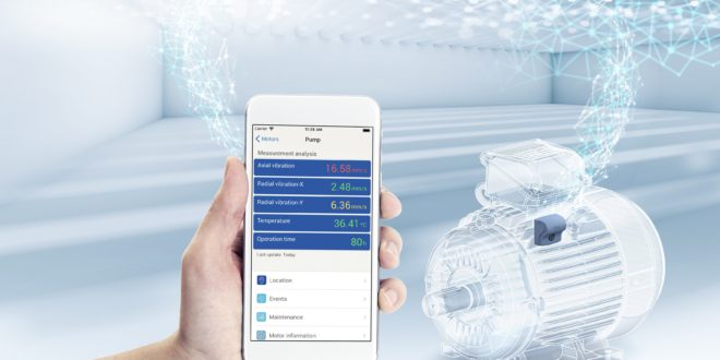 Real-time monitoring of motors via a smart device App