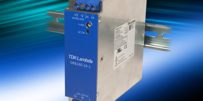 Narrow width 120W and 240W DIN rail power supplies are 93% efficient