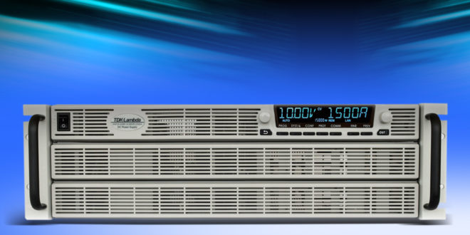 10kW and 15kW models extend series of programmable DC power supplies