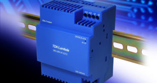 Low profile 88W DIN rail power supply conforms to Class 2 and Class II standards