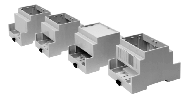Snap fit modular design, base fits 35mm DIN-Rail or directly to flat surface