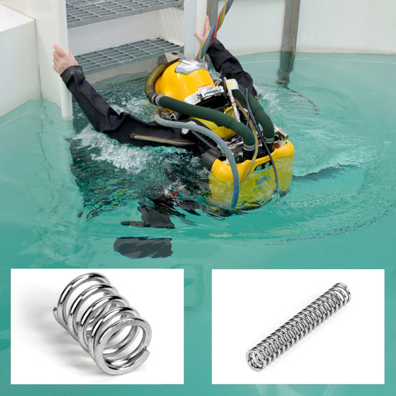 Custom valve springs supports saturation diving safety
