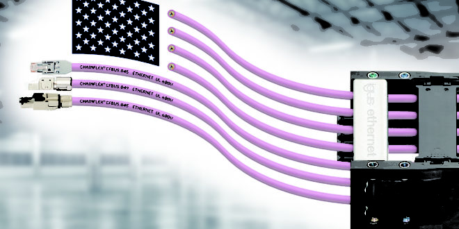 New CAT5e and CAT6 cables for use in e-chains, with approval for the American market