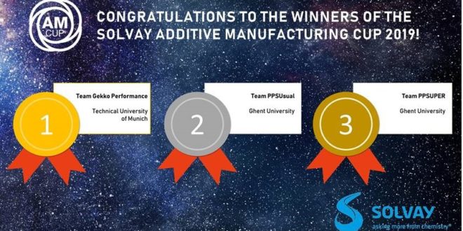Solvay announces winners of Additive Manufacturing (AM) Cup 2019
