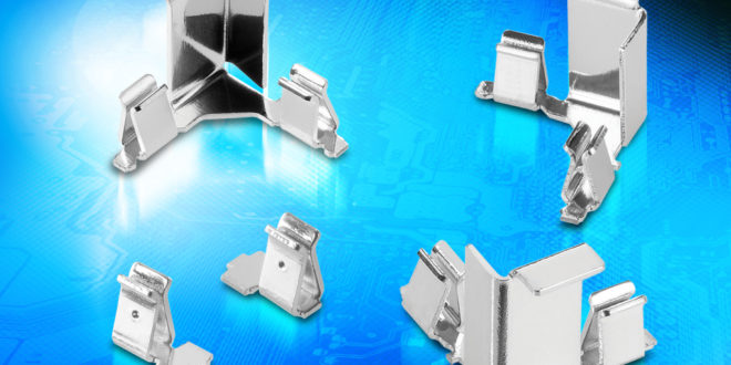 EMI/RFI Shield clips for space-constrained electronic designs
