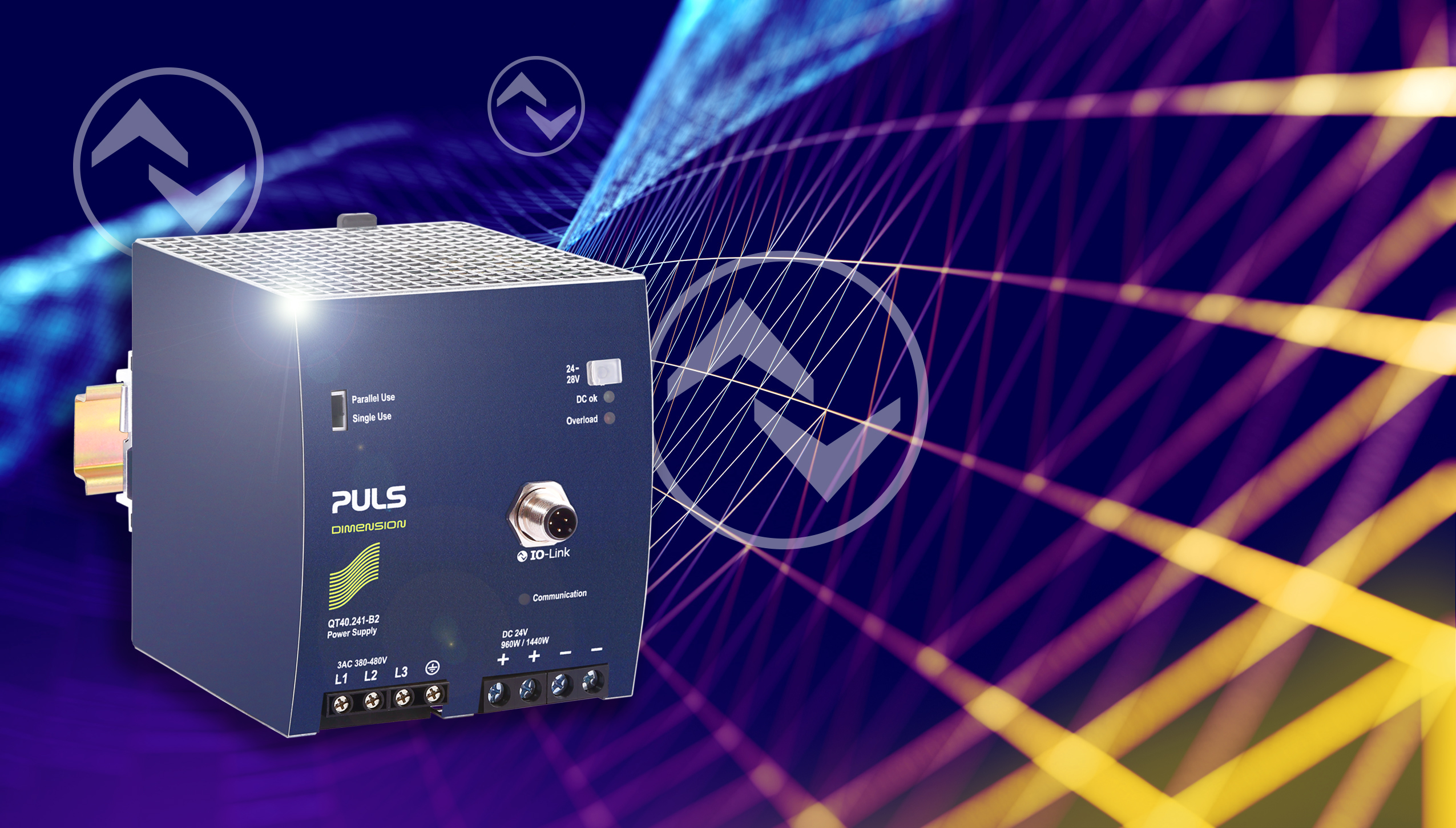 Power supply provides realtime information on power, temperature