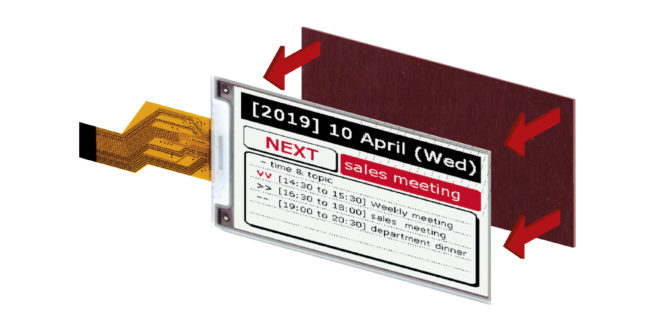 Resin boards for e-paper displays enable screen operation in demanding conditionsPervasive Displays’ line of rugged black, white and red displays – the 3.7-inch, 4.2-inch, 4.37-inch and 7.4-inch models – include a resin board attached to the glass substrate to protect the screen from breaking when bumped, dropped or knocked