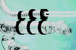 Universal clamp for energy chains and corrugated hoses