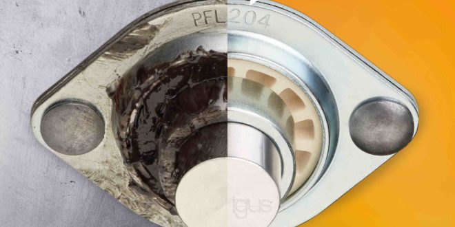 Lubrication-free spherical polymer components replace metal bearings