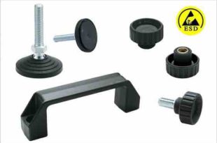 Electro-static discharge components for spraying and powder coating industry