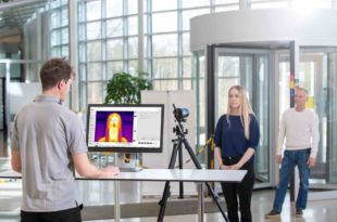 Thermal sensor for industrial monitoring and elevated skin temperature screening