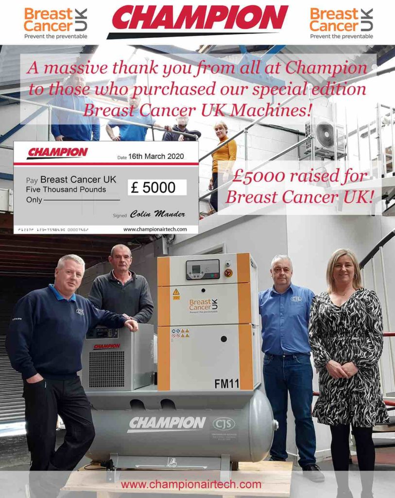 Compressor manufacturer raises thousands of pounds to help fund vital cancer research