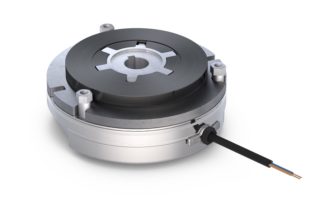 Spring-applied brake with reduced overall length and weight to suit disc motor applications