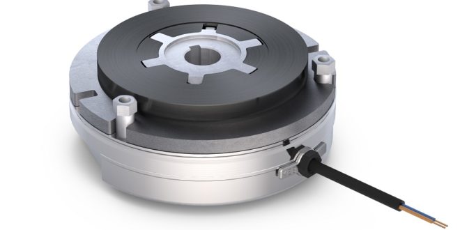 Spring-applied brake with reduced overall length and weight to suit disc motor applications