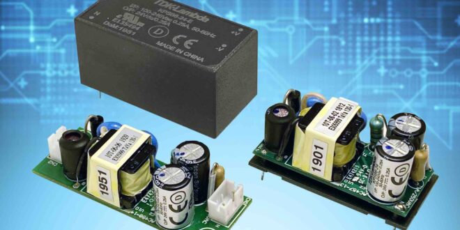 5 to 25W board mount Class II power supplies have wide operating temperature ranges