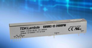 12V input 1.4 to 3W DC-DC converters provide adjustable outputs up to 2kV