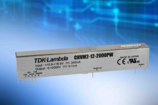 12V input 1.4 to 3W DC-DC converters provide adjustable outputs up to 2kV