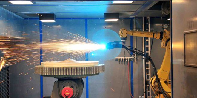 Cut component repair times using laser metal deposition
