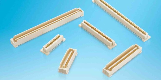 Compact high pin count 0.8mm pitch mezzanine connectors