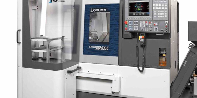 Compact automated turning cells with integrated robot arm