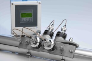 Clamp-on flowmeter unit for water, wastewater