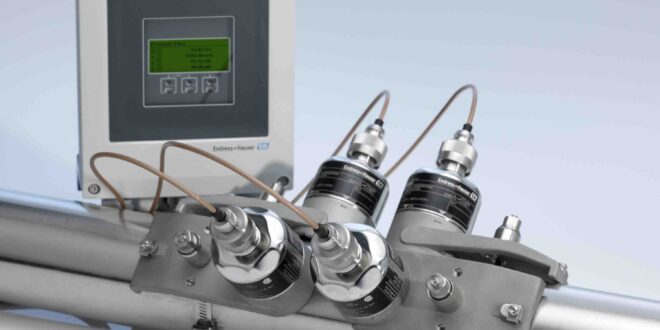 Clamp-on flowmeter unit for water, wastewater
