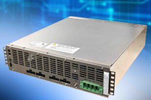 98% efficient, air-cooled 45kW AC-DC power supply provides a 385Vdc input for distributed power systems