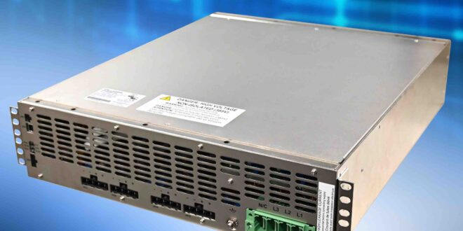 98% efficient, air-cooled 45kW AC-DC power supply provides a 385Vdc input for distributed power systems