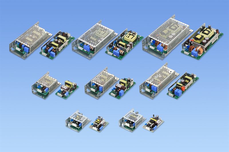 10W and 15W units added to low profile open frame power supplies for ...
