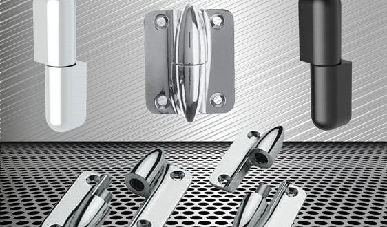 Bullet style lift-off hinges for cabinets and panels