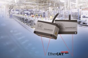 Laser triangulation sensor features integrated Industrial Ethernet interface