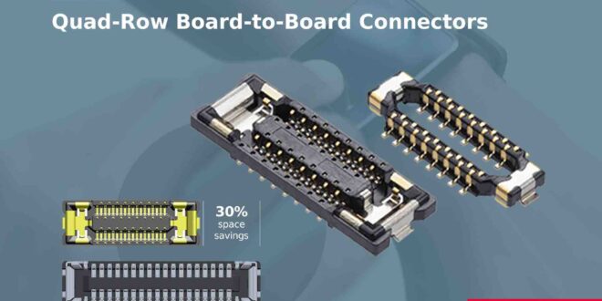 Quad-row board-to-board connectors