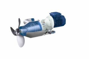 Side-mounted gear-driven agitator for mixing and agitating process liquids