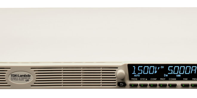1U high 7,500W programmable power supply series offers models from 0-20V 375A to 0-1,500V 5A
