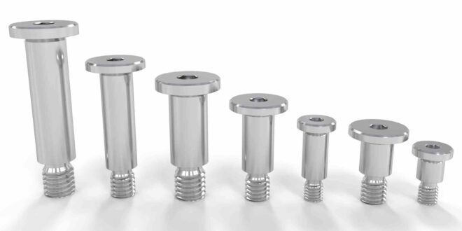 Shoulder bolts with ultra-low head for compact installation