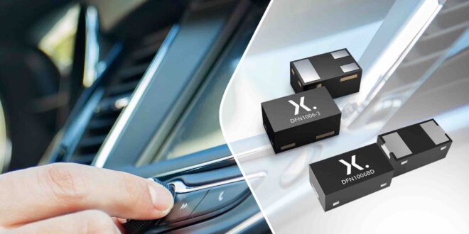 Ultra-low capacitance ESD protection diodes protect automotive data interfaces