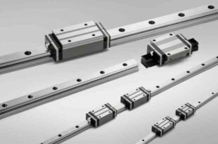 Linear guides clearly visible in glass machining application